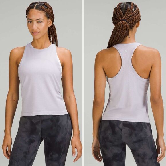 lululemon athletica Tops - Lululemon Swiftly Tech High Neck Race Length Tank 2.0 in Faint Lavender Size 6